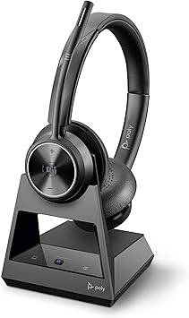 Plantronics Savi 7320 Office wireless headset in black with microphone, designed for office communication and productivity.