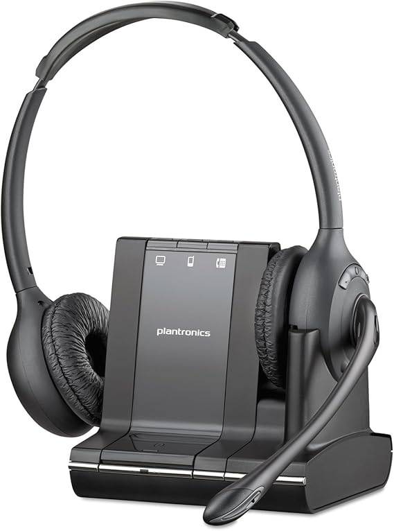 Beaver Computer Plantronics W720 Savi 3-in-1 binaural over-the-head headset with Dect 6.0 technology, model 83544-01.