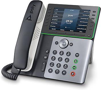 Poly Edge E500 IP Desk Phone (Plantronics + Polycom)– Designed for Hybrid Work – 12-line Keys for up to 48 Lines – Text-to-Speech and New Accessibility Options - 82M94AA - 2200-87855-025