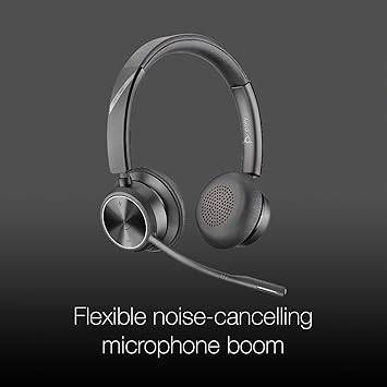 Poly Savi 7320 Wireless Stereo Office Headset System Bundle - Noise-Canceling Microphone, 13 Hour Talk Time, Teams Version, Enhanced Security, Laptop, Mac, Desk Phones Compatible, GTW Microfiber Cloth