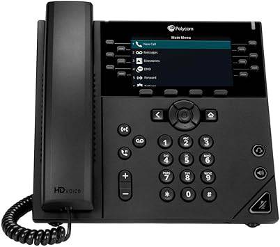 Polycom VVX 450 Business IP Phone by Beaver Computer, showing front view with keypad and display screen, power supply not included.