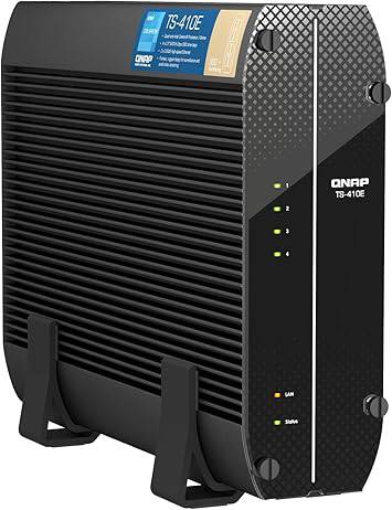 QNAP TS-410E4-Bay Intel Quad-core CPU Fanless & Silent SSD NAS with 2.5GbE & 8GB RAM - TS-410E-8G