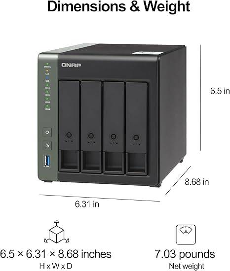 QNAP TS-431X3 4 Bay High-speed NAS with One 10GbE and 2.5 GbE Port - TS-264-8G-US