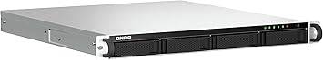 QNAP TS-464U-4G-US 4-bay high-speed rackmount NAS with Intel Celeron CPU, 4GB DDR4, dual 2.5GbE ports, diskless setup