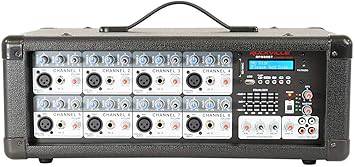 Rockville, 8 RPM80BT 2400w Powered 8 Channel Mixer/Amplifier w/Bluetooth/EQ/Effects - RPM80BT