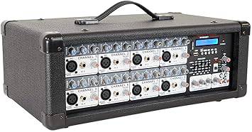 Rockville, 8 RPM80BT 2400w Powered 8 Channel Mixer/Amplifier w/Bluetooth/EQ/Effects - RPM80BT