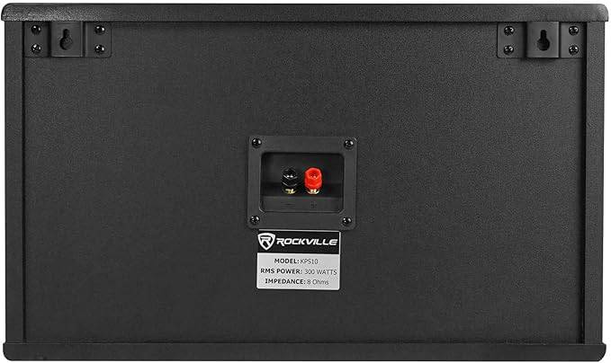 Pair of Rockville KPS10 10-inch 1200W speakers with wall mounts, designed for restaurant, bar, or cafe audio setup.