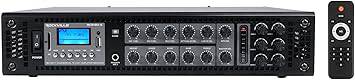 Rockville RCS180-6 180W 6-zone 70V commercial amplifier with Bluetooth, designed for restaurants and business audio setups.
