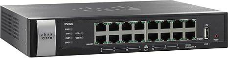 Beaver Computer RV325 dual gigabit WAN VPN router with multiple Ethernet ports and secure network connectivity.