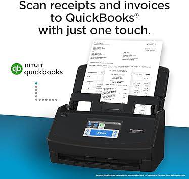 ScanSnap iX1600 Receipt Edition Color Duplex Invoice Document Scanner for Mac and PC Works with QuickBooks Online, Black - ScanSnap iX1600