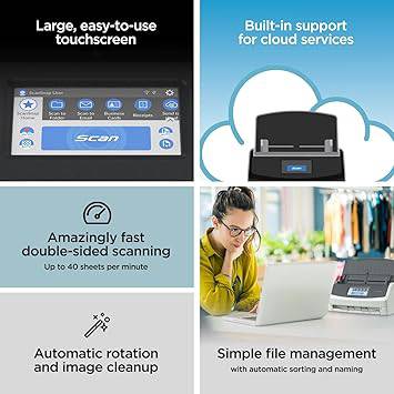 ScanSnap iX1600 Receipt Edition Color Duplex Invoice Document Scanner for Mac and PC Works with QuickBooks Online, Black - ScanSnap iX1600