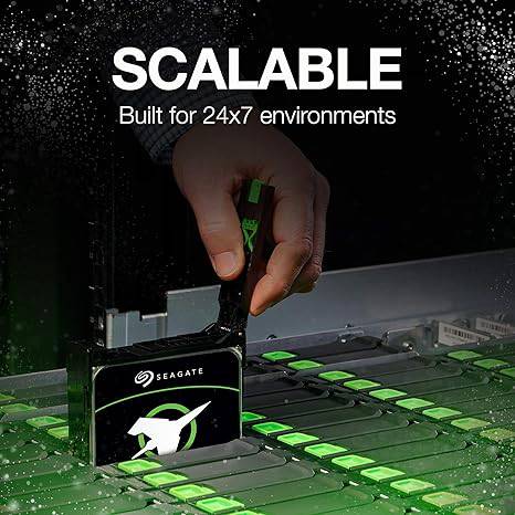 Seagate Exos X18 18TB Enterprise HDD - CMR 3.5 Inch Hyperscale SATA 6Gb/s, 7200 RPM, 512e and 4Kn FastFormat, Low Latency with Enhanced Caching (ST18000NM000J)