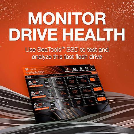 Seagate Firecuda 520 2TB PCIe Gen4 NVMe SSD for gaming PCs, laptops, and desktops, featuring high-performance internal storage.