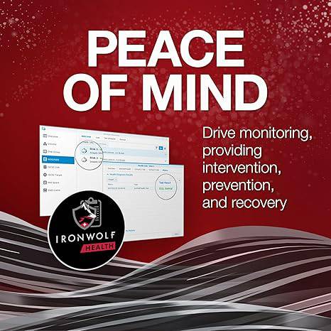 Seagate IronWolf Pro 12TB enterprise NAS internal hard drive, 3.5-inch CMR, SATA 6Gb/s, 7,200 RPM, 256MB cache for RAID storage