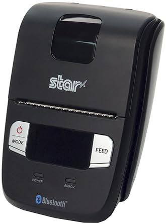 Star Micronics SM-L200 portable Bluetooth receipt printer with tear bar, compact design, supports iOS, Android, and Windows devices.