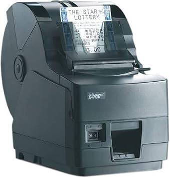 Star Micronics TSP1045L-24GRY thermal friction printer with cutter and Ethernet connection, gray color, used for receipt printing.