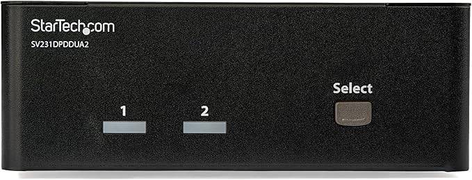 StarTech.com 2-Port DisplayPort KVM Switch - Dual-Monitor - 4K 60 - with Audio & USB Peripheral Support - DP 1.2 - USB Hub (SV231DPDDUA2)