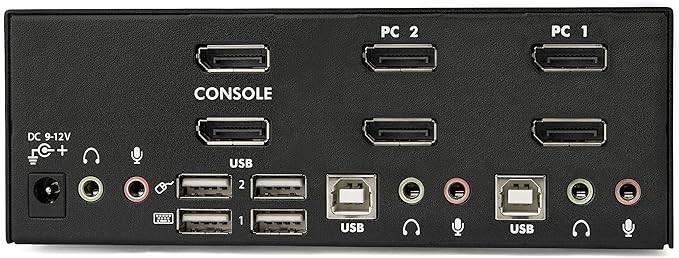 StarTech.com 2-Port DisplayPort KVM Switch - Dual-Monitor - 4K 60 - with Audio & USB Peripheral Support - DP 1.2 - USB Hub (SV231DPDDUA2)