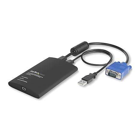 StarTech.com NOTECONS02 portable KVM console to laptop USB 2.0 adapter with file transfer and video capture capabilities.