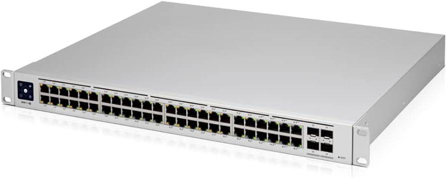 Ubiquiti Networks Unifi 48-Port Pro Switch Gen2 with PoE, shown with ports and front panel for network expansion and connectivity.