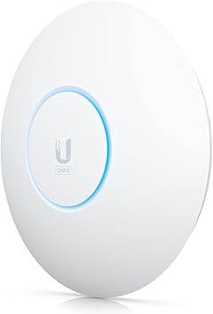 Ubiquiti U6-Enterprise WiFi 6E multiband access point with 2.5GbE port, designed for high-performance wireless networking.
