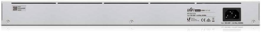 Ubiquiti UniFi 48-Port PoE Switch with multiple Ethernet ports and power over Ethernet capability.