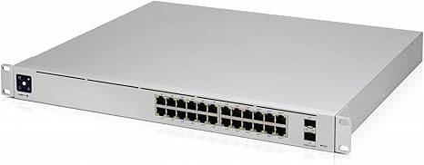 Ubiquiti USW-Pro-24 Layer 3 switch without PoE, black network switch with multiple Ethernet ports and advanced routing features.