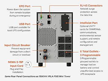 Vertiv Liebert PSI5 Lithium-Ion UPS 1500VA mini tower line-interactive AVR with lithium battery backup and single-phase design
