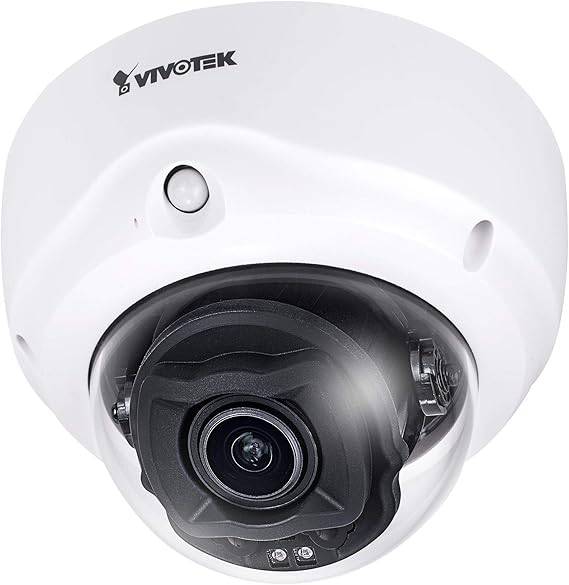 VIVOTEK V-Serie FD9187-HT-A fixed dome IP camera with 5 MP resolution, IR, indoor use, 2.7-13.5mm lens, black color