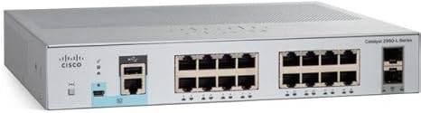 Beaver Computer WS-C2960L-16TS-LL network switch with 16 Ethernet ports and LED indicator lights.