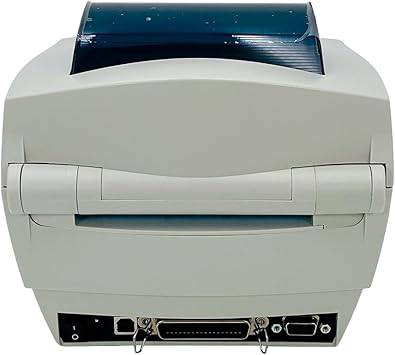 Zebra GC420d direct thermal label printer with USB, serial, parallel ports, bundle with AC adapter, compact office barcode printer.