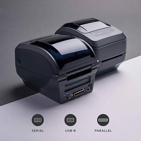 ZEBRA GK420t Thermal Transfer Desktop Monochrome Printer Print Width of 4 in USB Serial and Parallel Connectivity GK42-102510-000