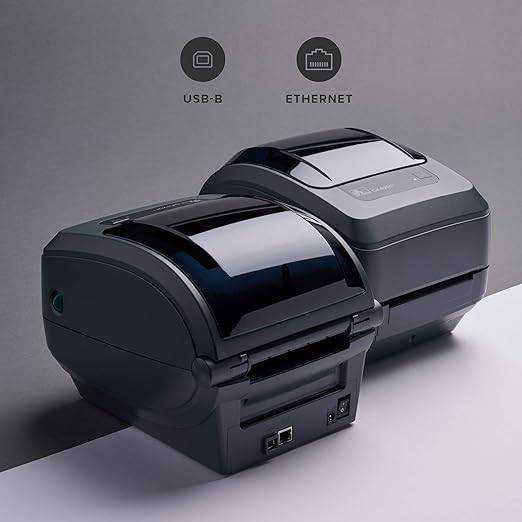 ZEBRA GK420t Thermal Transfer Monochrome Desktop Printer Print Width of 4 in USB and Ethernet Port Connectivity GK42-102210-000