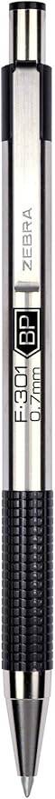 Zebra Pen F-301 Retractable Ballpoint Pen, Stainless Steel Barrel, Fine Point, 0.7mm, Black Ink, 12-Pack. Model #27110 - (Case of 96 packs, 1152 Count Total)