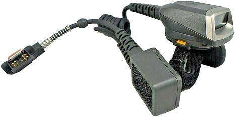 Zebra RS5000 corded 2D/1D ring scanner attached to WT41N0 wearable terminal, used for barcode scanning in industrial settings.