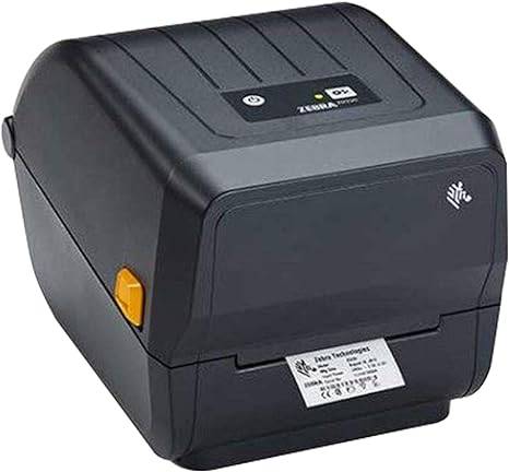 Zebra ZD220 barcode printer with 203 dpi resolution, black and white design, compact form on a clean surface.