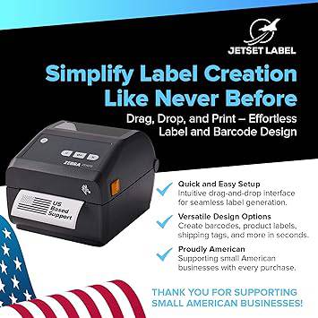 Zebra ZD420 / ZD420d Direct Thermal Desktop Printer 203 dpi Print Width 4 in USB Ethernet ZD42042-D01E00EZ | Includes Label Software