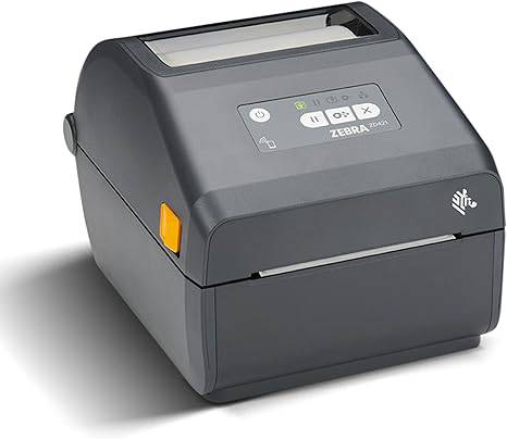 Zebra ZD421 direct thermal desktop printer with 4-inch print width, 300 dpi, USB and Ethernet connectivity.