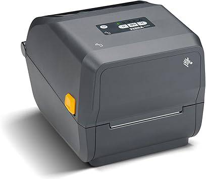 Zebra ZD421 thermal transfer desktop printer with 4-inch print width, USB and 802.11ac connectivity, black and compact design.