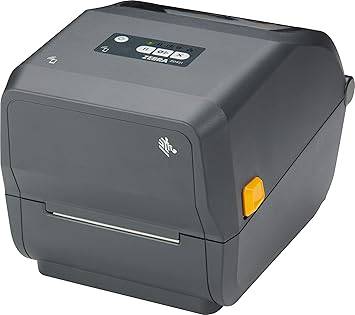 Zebra ZD421 thermal transfer desktop printer with 4-inch print width, USB and Ethernet ports, featuring Jetset software.