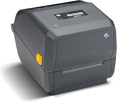 Zebra ZD421 thermal transfer desktop printer with 4-inch print width, USB and Ethernet ports, 300 dpi resolution.