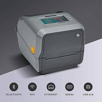 Zebra ZD621 Direct Thermal Desktop Printer Color Touch LCD 203 dpi Print Width 4-inch USB Serial Ethernet 802.11ac ZD6A142-D01L01EZ
