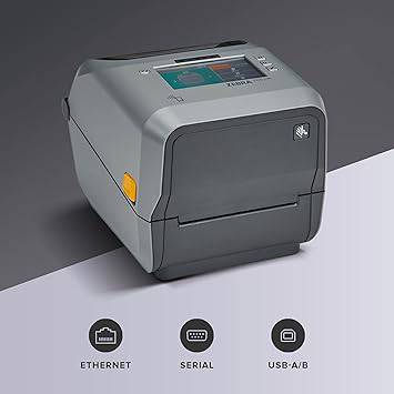 Zebra ZD621 Direct Thermal Desktop Printer Color Touch LCD 203 dpi Print Width 4-inch USB Serial Ethernet ZD6A142-D01F00EZ