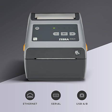 ZEBRA ZD621 Direct Thermal Desktop Printer - Thermal Printer with 300 dpi & 4