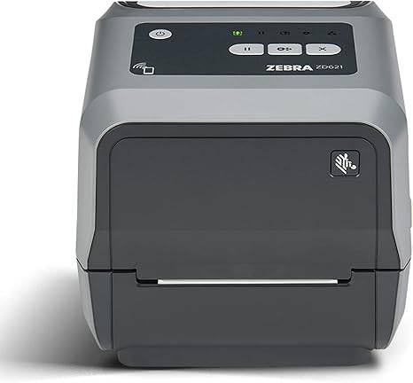 ZEBRA ZD621 Thermal Transfer Desktop Printer 300 dpi Print Width 4 inch USB Serial Ethernet Connectivity ZD6A043-301F00EZ, Requires Thermal Ribbon for Use - ZD6A043-301F00EZ