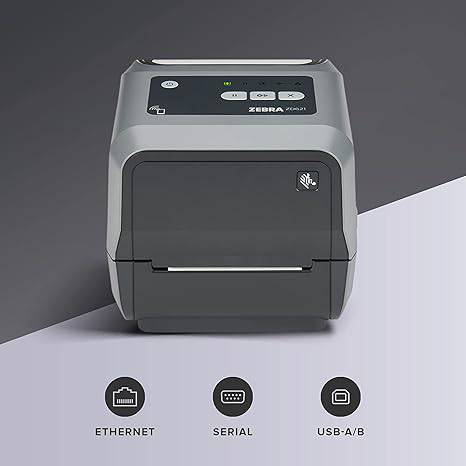 ZEBRA ZD621 Thermal Transfer Desktop Printer 300 dpi Print Width 4 inch USB Serial Ethernet Connectivity ZD6A043-301F00EZ, Requires Thermal Ribbon for Use - ZD6A043-301F00EZ
