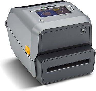 Zebra ZD621 thermal transfer desktop printer with color touch LCD, 4-inch print width, USB, Ethernet, Wi-Fi, and cutter.