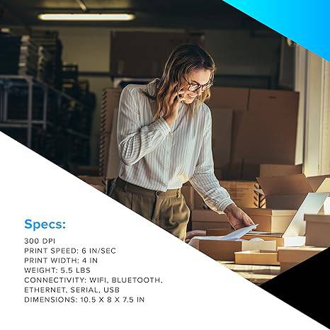 Zebra ZD621 thermal transfer desktop label printer with wireless connectivity, 300 dpi resolution, and 4-inch print width.