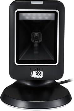 Adesso NuScan 2800U 1D 2D Wired Hands-Free Barcode Scanner Desktop Bar Code Reader Automatic Omnidirectional USB Plug and Play, for Warehouse, Library, Supermarket