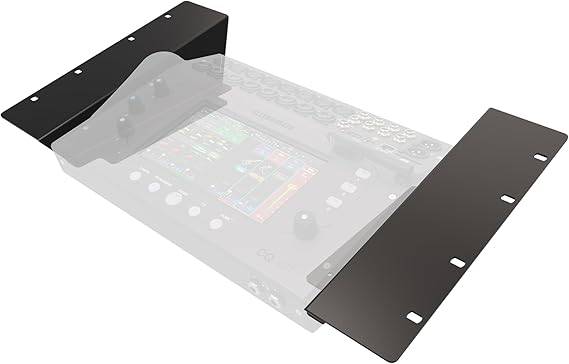 Allen & Heath CQ-18T rackmount kit installed in audio equipment rack for secure mounting and easy access.